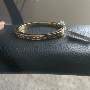 Coach bangle with black lacquer and bling